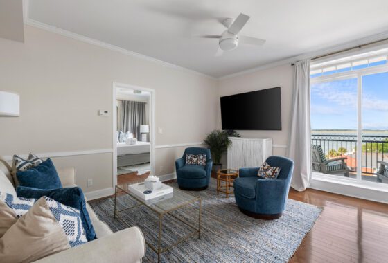 living room interior of sold condo by oyster point group